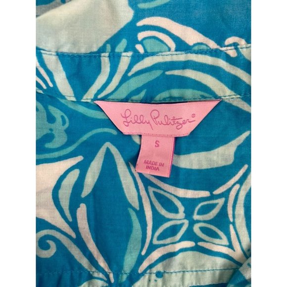 Lilly Pulitzer women's small blue patterned captiva tunic top beach cover up - Picture 9 of 9